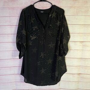 Torrid Harper Black Gold Star Print Size Torrid 0 | L| 12